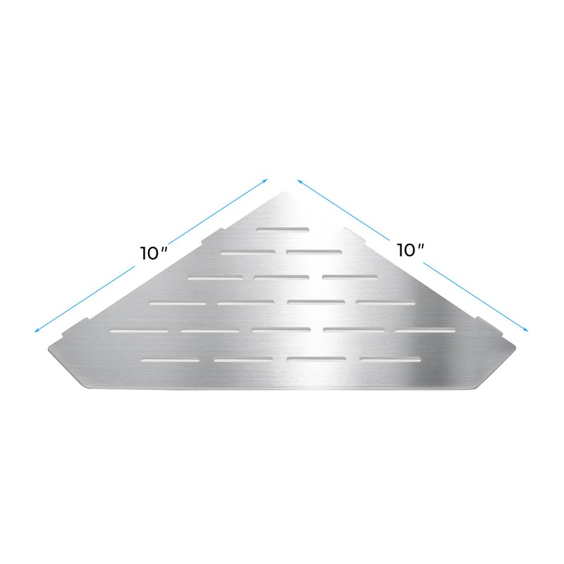 FerdY 2-Pack 10" Brushed Nickel Recessed Corner Shower Shelf, for