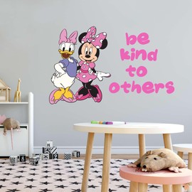 Minnie Goofy Daisy Porky Donald Duck Pluto Be Kind to Others Inspiring Quote Character Kids Cartoon Holiday Gift Idea Wall Sticker Decal - Size: 10 in(W) x 8 in(H)
