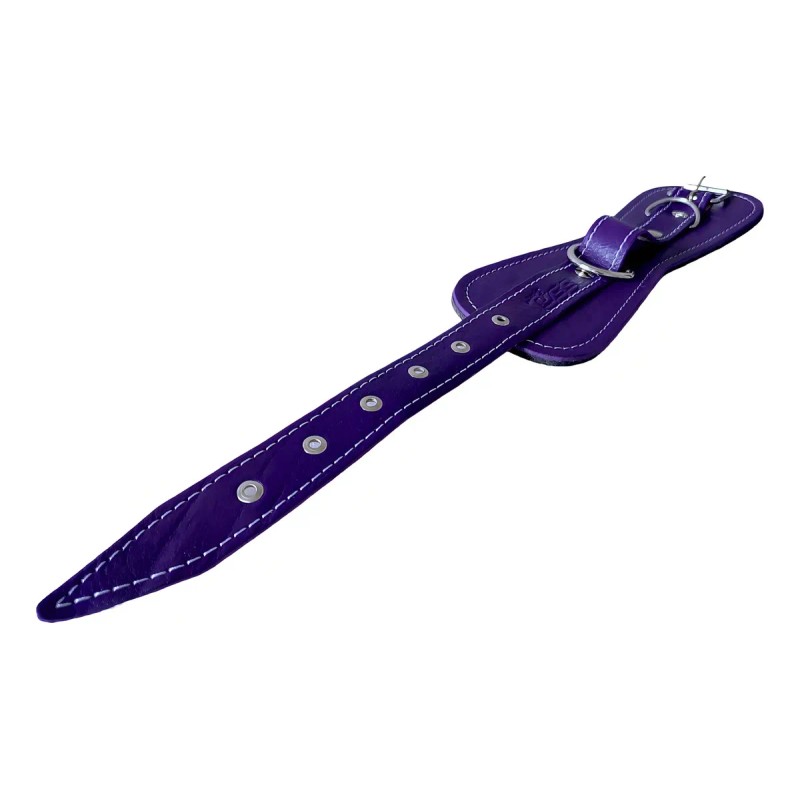 Par Grillete Cuero Tobillo Reforzado Gym Crossfit Morado