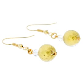 Murano Sparkling Ball Earrings - Liquid Gold