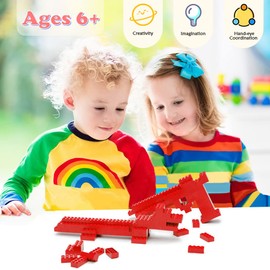 Unirolic Classic Building Bricks, 100 Piece 2x4 Building Blocks STEM Creative Building Toys Compatible with All Major Brands, MOC Building Bricks DIY Play Set for Kids(Red)