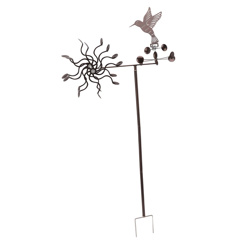 Wind Spinners Iron Hummingbird Metal Windmill Wind Sculpture for Outdoor