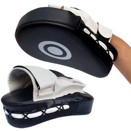 2Pcs Boxing Mitts, PU Leather Curved Punching Mitts with Adjustable Strap, Lightweight Wear-Resistant Focusing Pad for Wrestling or Hitting Exercises