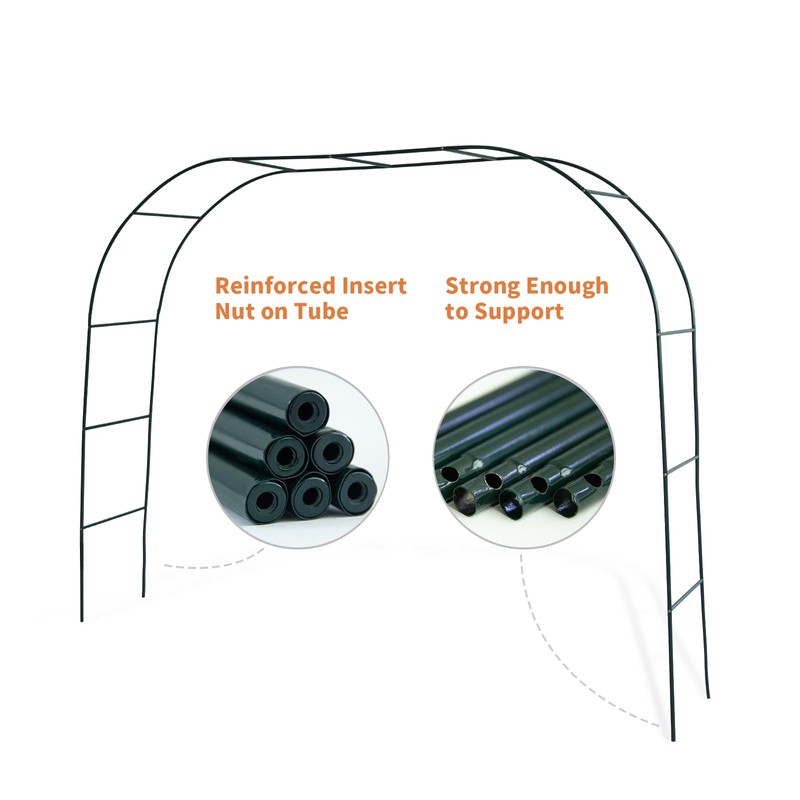 Mr.Ton Garden Arch Trellis for Climbing Plants Outdoor, Metal 7.8ft