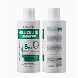 Shampoo para Foliculitis 8 en 1, Ingredientes Herbales, Hipoalergénico, Control de Grasa, Elimina la Caspa, 260ml