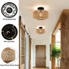 SEIHONG Rattan Ceiling Light Rustic Semi Flush Mount Ceiling Light