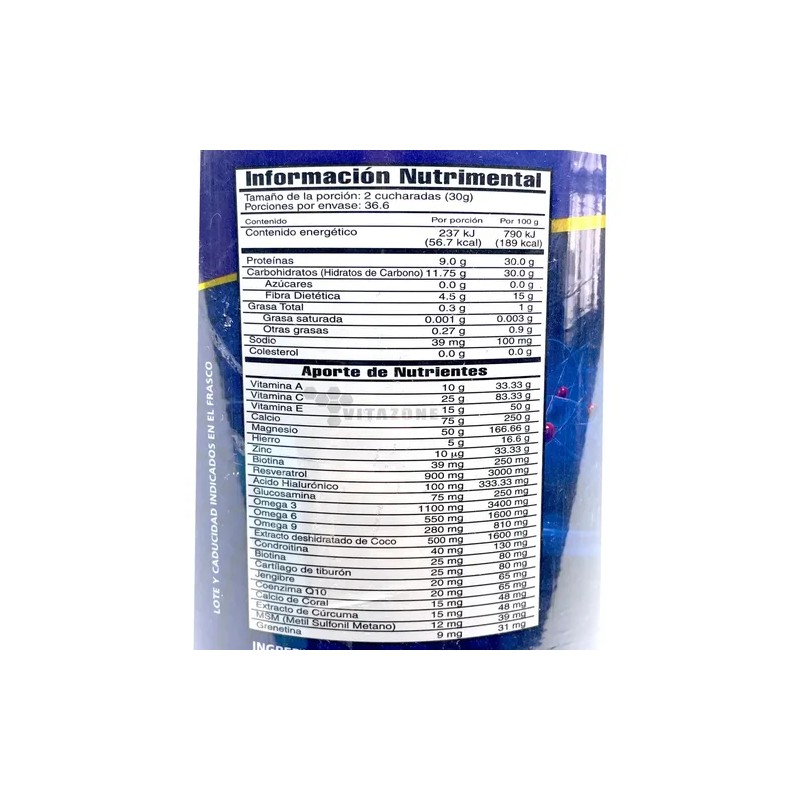 Grenetina Hidrolizada Biotina Aha Glucosamina Coco 1.1 Kg Coco