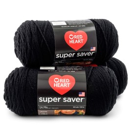 Red Heart Super Saver - Ovillo de lana, color café, Paquete de 3, 3-pack - Black, 1, 3