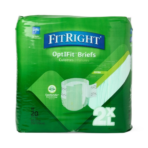 Medline Fitright Optifit 2XL Brief- FITEXTRAXXL -80/Case