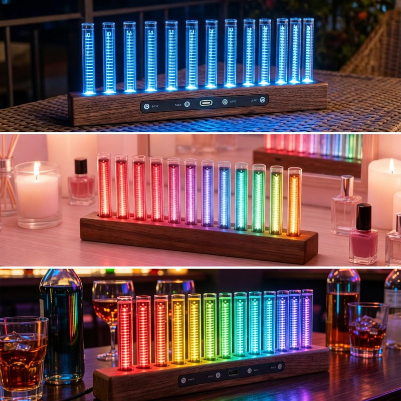12-LED Music Spectrum Display with 240 RGB Beads - High
