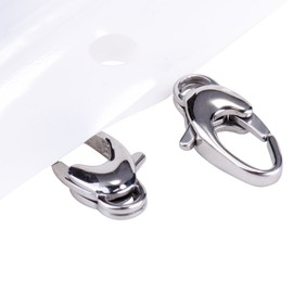 PandaHall Elite 5 Pcs 304 Stainless Steel Oval Shape Lobster Claw Clasps Size 20x10mm for Jewelry Making Findings