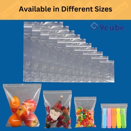 100 Grip Seal Bag Reusable Strong Zip Lock, Clear Resealable Plastic Polythene Packaging for Food Storage, Jewellery, and Electronic Components Press Packing Sealed Thick Storage Bag (7.6cm x 10.2cm)