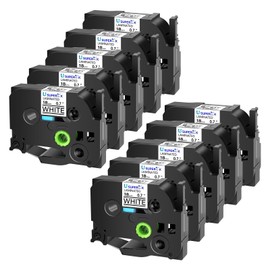 USUPERINK 10PK Compatible for Brother P-Touch Label Maker Tape TZe-241 TZ-241 TZe241 TZ241 Black on White 18mm 3/4 inch 0.7'' x 26.2ft Laminated TZe TZ Label Tape for PT-9200PC 9700PC 9800PCN D800W