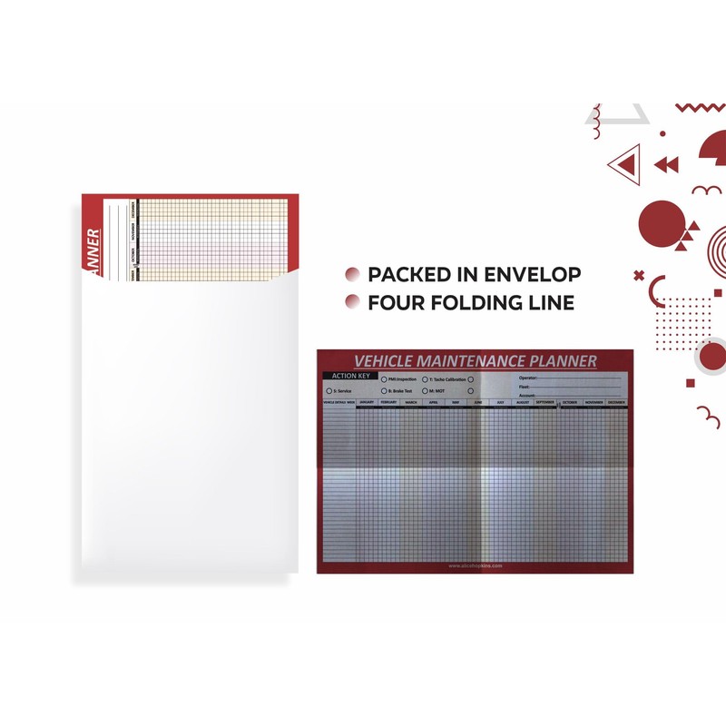 Vehicle Maintenance Wall Planner A1 Size HGV PSV MOT Planning