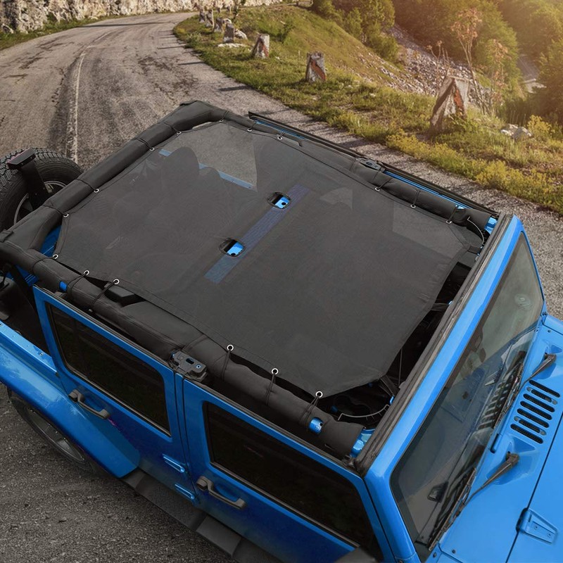 Voodonala for Jeep JK Sunshade Mesh Sun Shade Bikini Top