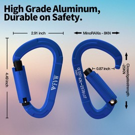 FVW 5 Pack Heavy Duty Climbing Carabiners, 25KN Auto Locking Rock Climbing Carabiners Clips for Hammocks