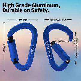 FVW 5 Pack Heavy Duty Climbing Carabiners, 25KN Auto Locking Rock Climbing Carabiners Clips for Hammocks