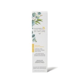 ion Inspired By Nature Permanent Hair Color Medium Honey Brown 4G, made from 100% naturallyderived polymers, cruelty free, vegan, PPD free, recyclable packaging, 2.05 oz