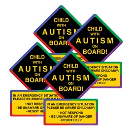 Dakchor Autism Awareness Car Magnet 4 Pack - Reusable, Waterproof Magnetic Sticker for Bumper - No Adhesive for Metal Surfaces Suggests Vehicle Passenger May Have Autism