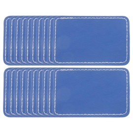 MECCANIXITY Blank Leatherette Patches, 3x2 Inch Rectangle Faux Leather Hat Patches with Adhesive Iron-on Heat Press Laserable Rustic for Hats DIY Fabric Repair Sew(Dark Blue, Pack of 25)