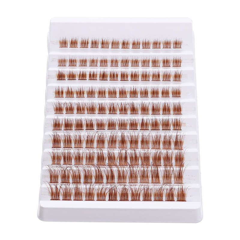 outopen Brown Lashes Clusters 140Pcs Natural Look False Eyelashes Extensions