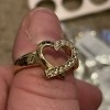 Unbranded Gold Tone RHINESTONE STUDDED Heart Size 9