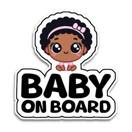 Baby on Board Signs for Car, 6.5 x 6 inches Cute Baby Girl, Waterproof and UV-Resistant Baby on Board Sticker, Durable Baby Sign for Safety Awareness, Easy to Apply for Window or Bumper