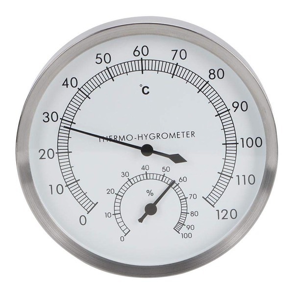 Goshyda Bathroom Thermometer Stainless Steel Hygrometer Sauna Thermometer Sauna Thermometer for Checking Sauna Room Temperature