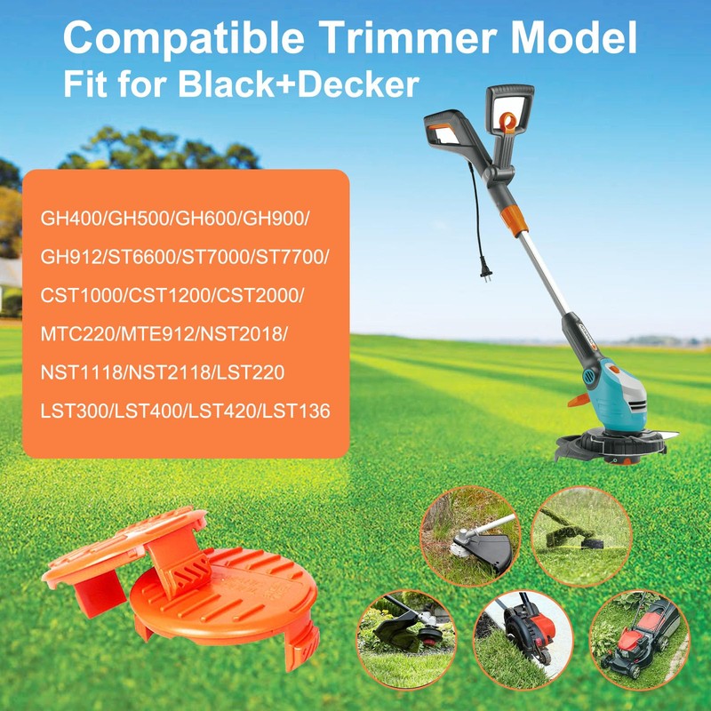 4 Pack Trimmer Spool Cover, Durable Replacement Mower Spool Line