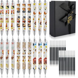 Scettar 38PCS Rooster Ballpoint Pens Supplies, Funny Retractable Chicken Pens for Chicken Lovers, Black Ink Ballpoint Smooth Writing Pens with 20 Refills for Office Work School Journaling