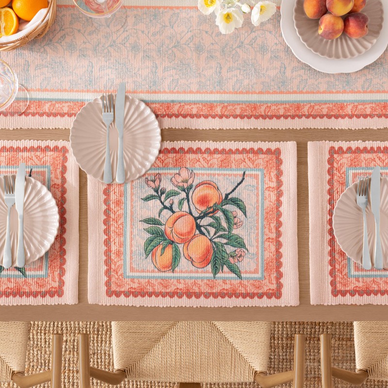 furn. Anemone Peaches Indoor/Outdoor Table Runner - Multi - 180