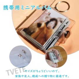 TVETE Photo Album, Mini Album, Portable, [3 Pieces, 1 Inch, Pink + Blue + White] Small, Transparent, Lightweight, Promotion, Kids, Students, Couples, Gifts, Graduation Anniversary, Photo Storage, Teacher's Day, Children's Day, Christmas Gift