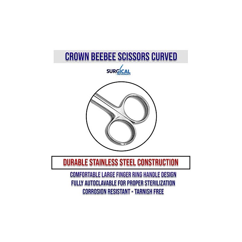 Crown Beebee Scissor Dental Surgical Instruments 4.25 Curved