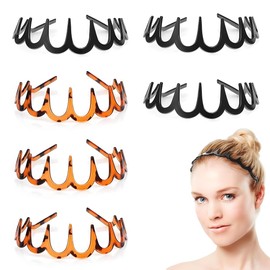 6 Zigzag Shark Tooth Headbands Hair Combs Wavy Plastic Headbands Women Accessories Wavy Girls Hair Bands