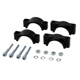 Set of CNC Mudguard Clamps with Screws, Black Anodised