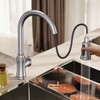 Kitchen Faucet with Pull Down Sprayer, Single Handle High Arc