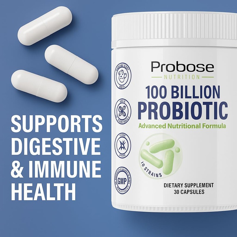 Probase Nutrition Probiotic, 100 Billion CFU, 10 Strains with Prebiotics,
