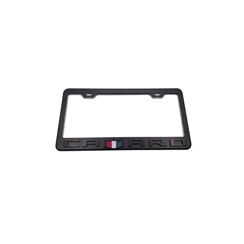1Pc Camaro 3D Emblem Black Stainless License Plate Frame Rust