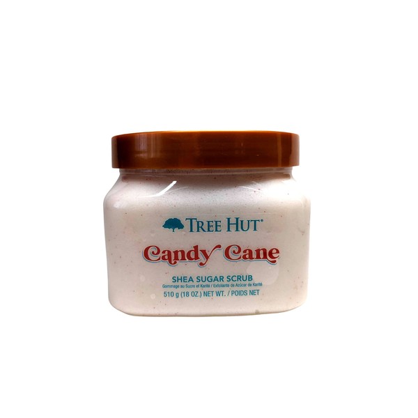 Tree Hut Candy Cane Shea Sugar Scrub, 18 oz, Ultra Hydrating and Exfoliating Scrub for Nourishing Essential Body Care