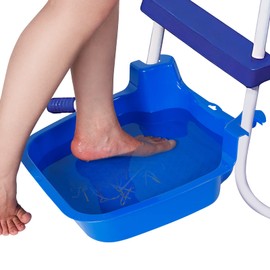 Biggun Pool Foot Bath - Anti-Skid Foot Wash Basin Tub for Above Ground Swimming Pools Accessories, Spas Wash Feet Sand Dirt Before Entering, Installed on Pool Ladder