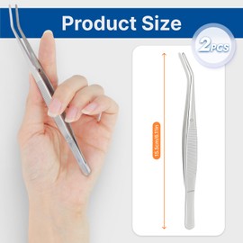 2 PCS Gebogene Pinzette,Edelstahl Pinzette Gebogen Präzisionspinzette 15,6cm Lang, Spitze Pinzette,Präzisionspinzette Für Wasserhaustiere, Korallen, Basteln Und Kochen