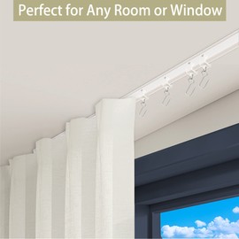 Trimold Premium Ceiling Curtain Track System, Flexible and Durable Design for Effortless Gliding, Ideal for Shower Window RV Room Dividers, Privacy and Home Décor