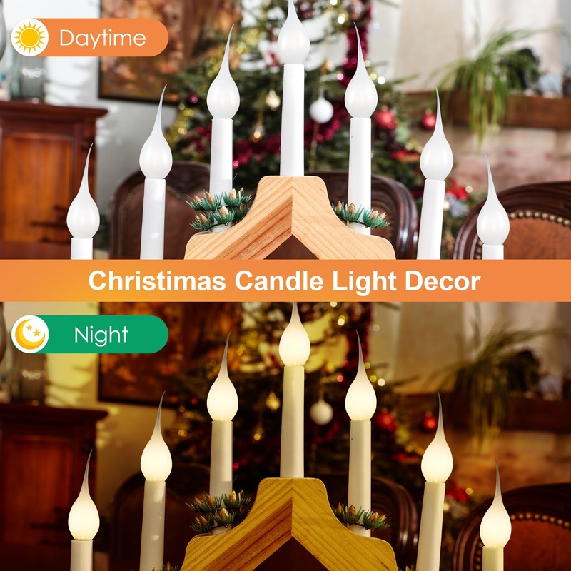 Meonum 12 Pcs Silicone Dipped Candle Light Bulbs, LED Silicone