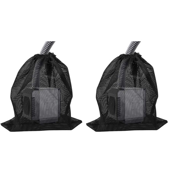 ZERIRA 2 Pack Pump Barrier Bag, 12.2"x 15.9"with Drawstring Pond Mesh Pump Filter Bag for Pond biofilters Aquarium Filtration and Outdoor Swimming Pool Black Media Bags