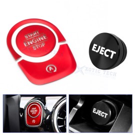 Aluminum Engine Start Stop & Eject Cigarette Lighter Button Trim For Benz A CLA