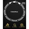 LuxGoth Stainless Steel Figaro Link Chain Bracelet Diamond-Cut Figaro Chain