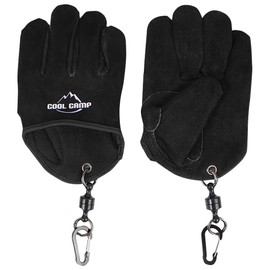 ZESCK Heat Resistant Gloves, Cowhide Leather Outdoor Gloves, Lined Sweat-Absorbent, High Temperature Resistant 392°F (200°C), Hanging Hook, Anti-loss, Fireproof, Anti-Slip, Blade Proof, Camping, Bonfires, Barbecues, Welding, Gardening, Unisex