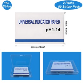 2 Pack pH Test Strips Universal pH 1-14 Litmus Test Paper 160 Strips for Saliva Urine Water Soil and Chemistry Experiments (2 Pack with Storage Case)