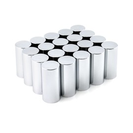 QWORK Lug Nut Covers Caps, Pack of 20 ABS Chrome Plastic Nut Caps, 33mm x 3-1/2" Cylinder Nut Cover, Thread On Fit, Screw-on Lug Nut Covers, for Semi Trucks, Trailers