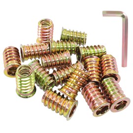 Moicstiy 20 Pcs 3/8"-16x 25mm Threaded Inserts for Wood, Nut Threaded Wood Inserts for Furniture
